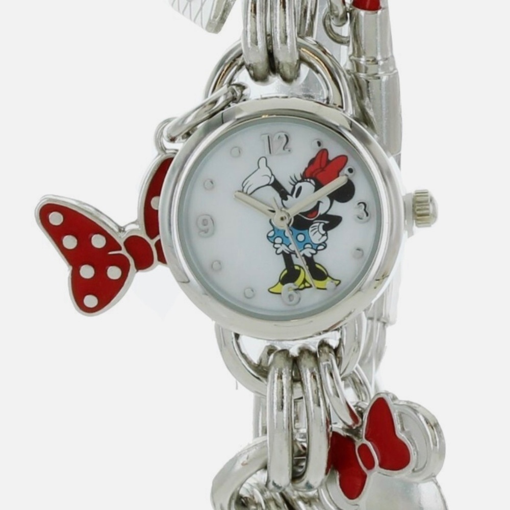 Disney Minnie Mouse Women’s Stainless Steel Charm Bracelet Watch NWT/BOX - Picture 4 of 5